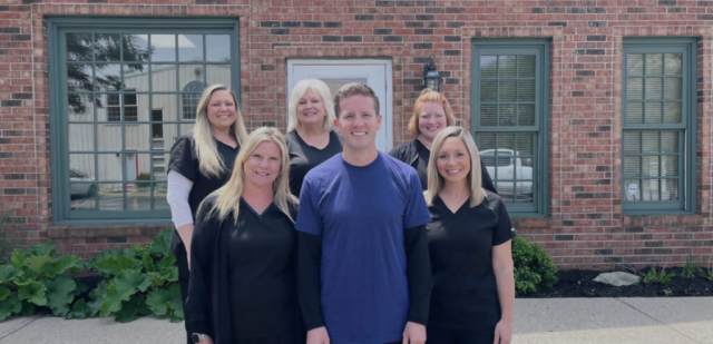Dr. Canal and Staff Outside of Canal Dentistry in Crawfordsville, IN